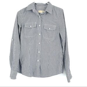 Michael Kors Striped Button Down Long Sleeve Shirt